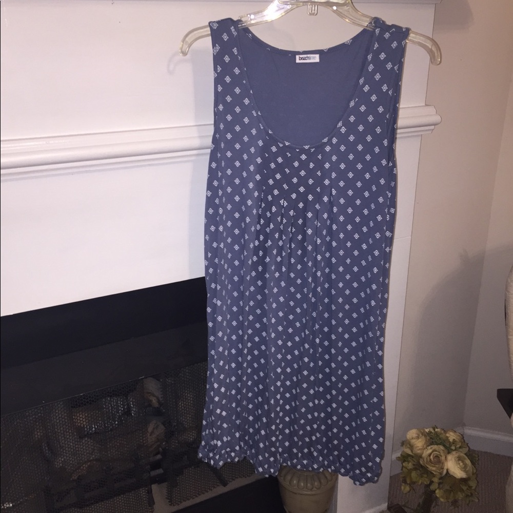 Beachtime Brand Blue white swim coverup size Large